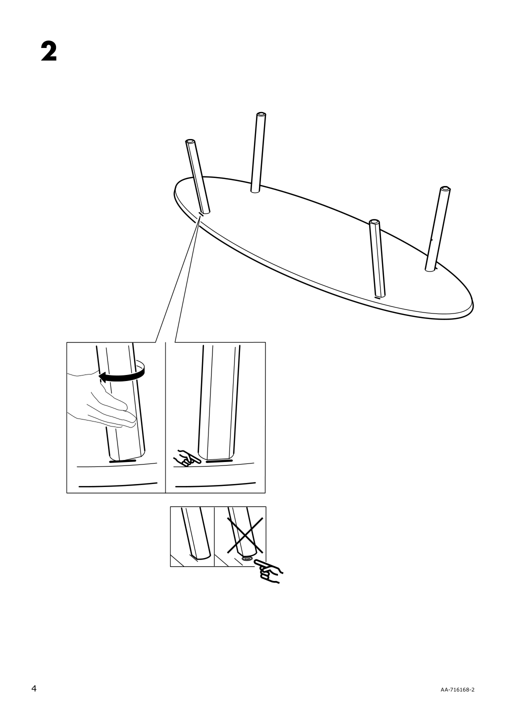 Assembly instructions for IKEA Stockholm coffee table walnut veneer | Page 4 - IKEA STOCKHOLM coffee table 702.397.10