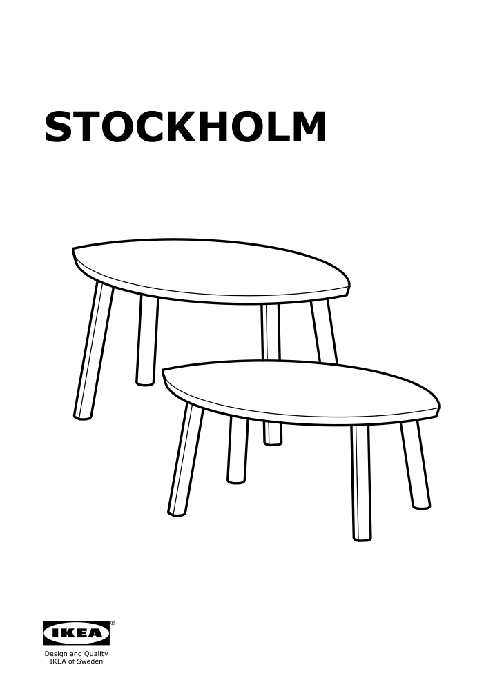 Assembly instructions for IKEA Stockholm nesting tables set of 2 walnut veneer | Page 1 - IKEA STOCKHOLM nesting tables, set of 2 102.397.13