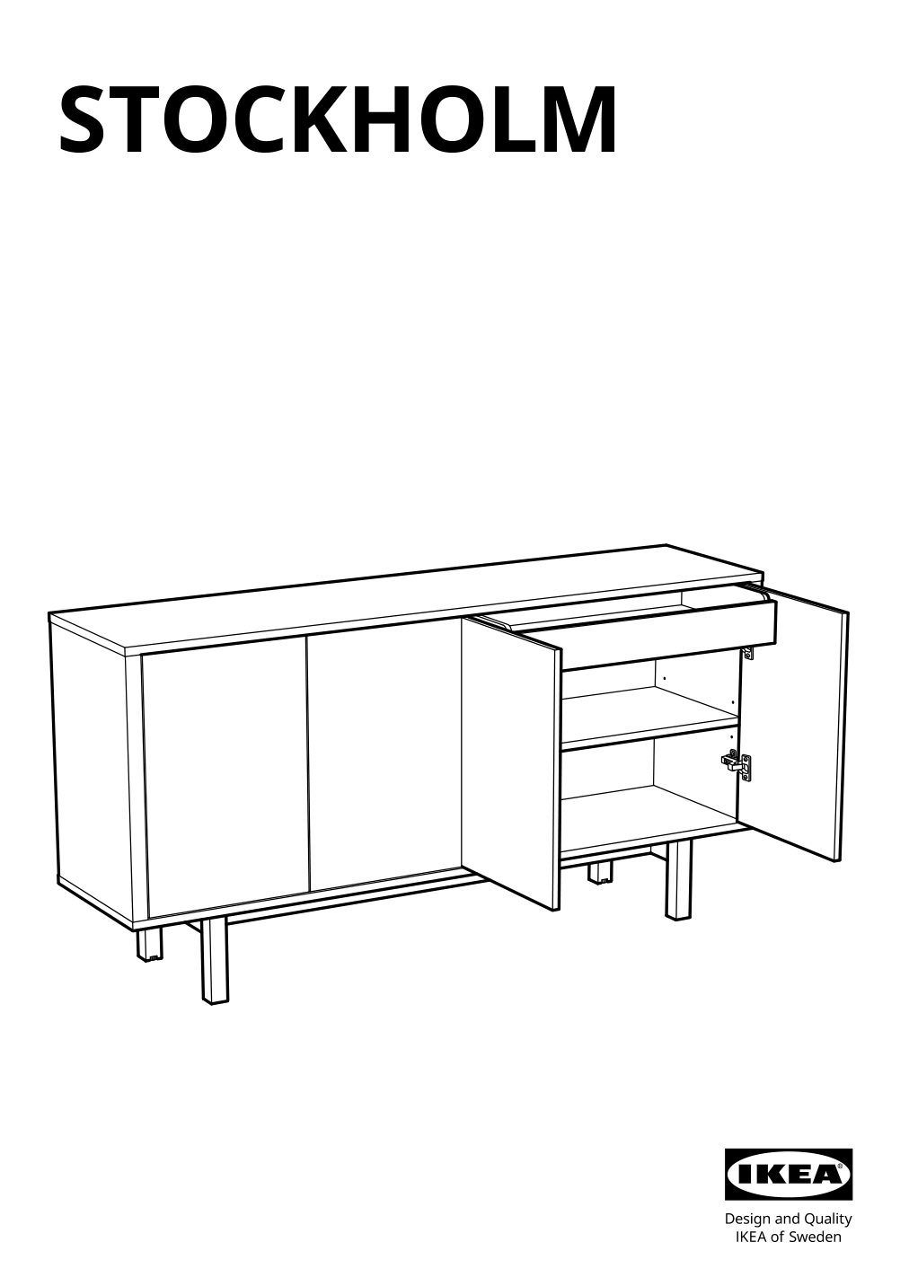 Assembly instructions for IKEA Stockholm sideboard walnut veneer | Page 1 - IKEA STOCKHOLM sideboard 402.397.21