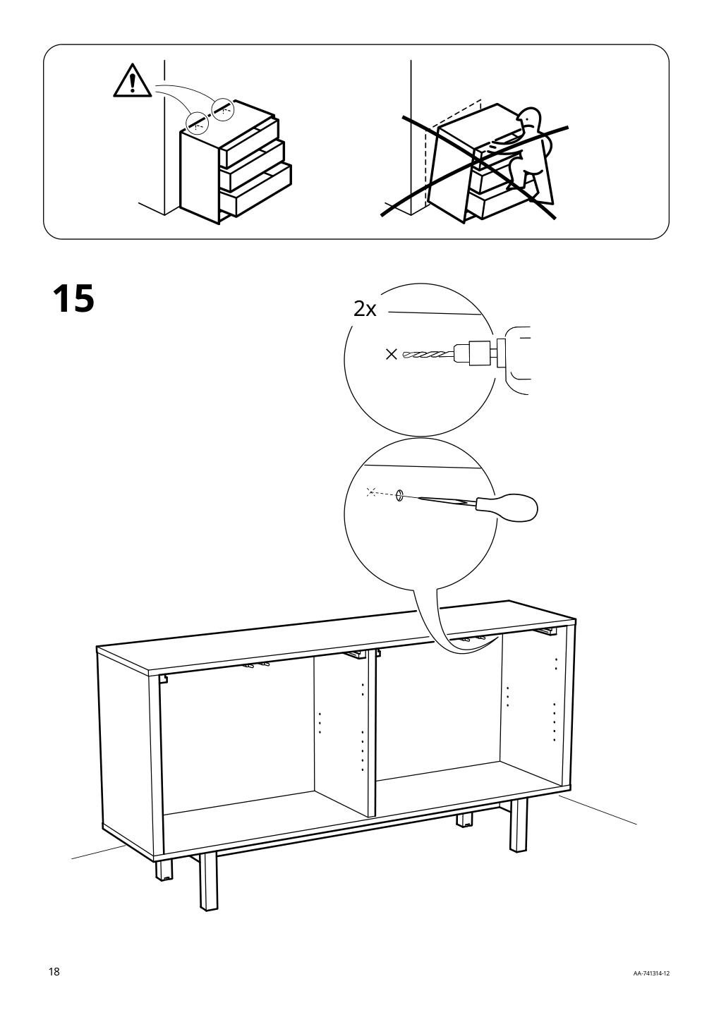 Assembly instructions for IKEA Stockholm sideboard walnut veneer | Page 18 - IKEA STOCKHOLM sideboard 402.397.21