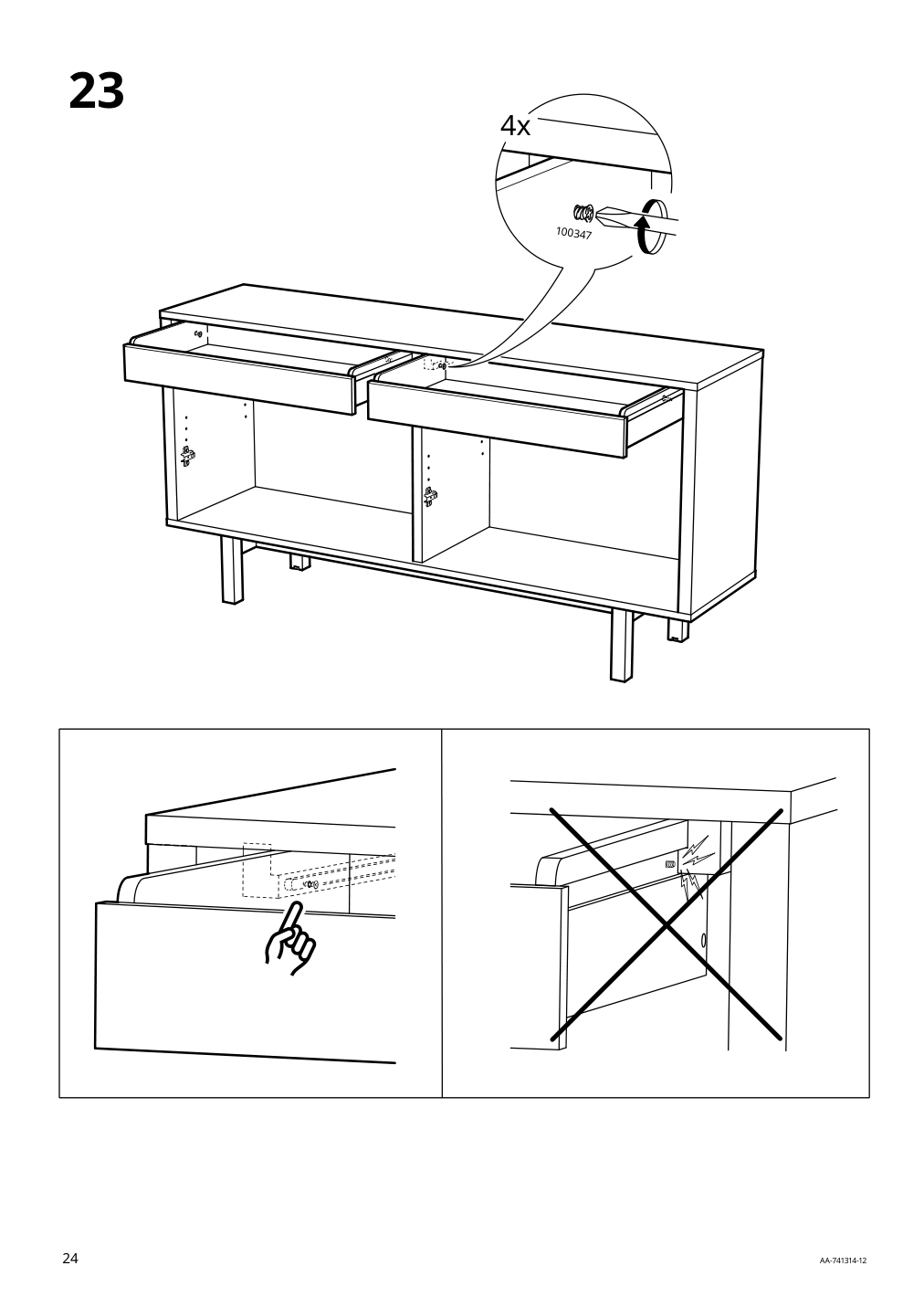 Assembly instructions for IKEA Stockholm sideboard walnut veneer | Page 24 - IKEA STOCKHOLM sideboard 402.397.21