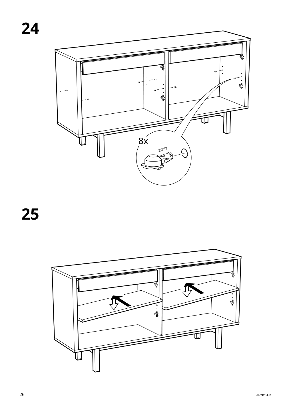 Assembly instructions for IKEA Stockholm sideboard walnut veneer | Page 26 - IKEA STOCKHOLM sideboard 402.397.21