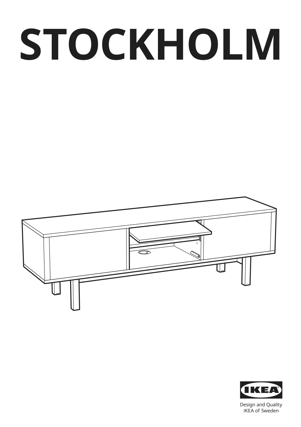 Assembly instructions for IKEA Stockholm tv unit walnut veneer | Page 1 - IKEA STOCKHOLM TV unit 605.662.36