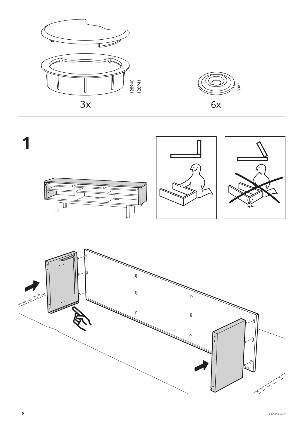 Assembly instructions for IKEA Stockholm tv unit walnut veneer | Page 8 - IKEA STOCKHOLM TV unit 605.662.36