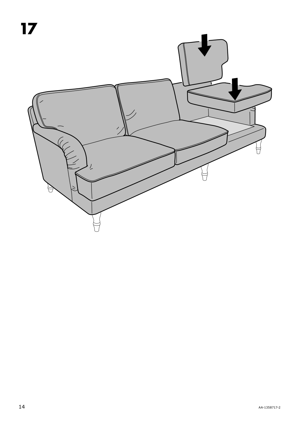 Assembly instructions for IKEA Stocksund 3 5 seat sofa cover hovsten gray white | Page 14 - IKEA STOCKSUND 3.5-seat sofa cover 203.063.73