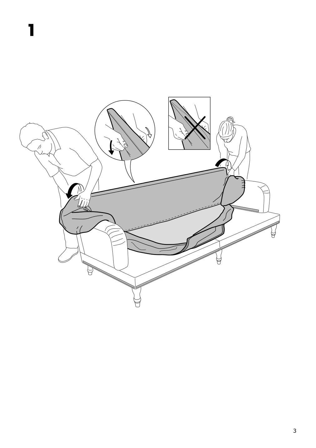 Assembly instructions for IKEA Stocksund 3 5 seat sofa cover hovsten gray white | Page 3 - IKEA STOCKSUND 3.5-seat sofa cover 203.063.73