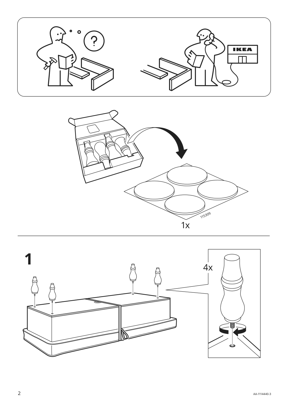 Assembly instructions for IKEA Stocksund bench cover hovsten gray white | Page 2 - IKEA STOCKSUND bench cover 503.063.57