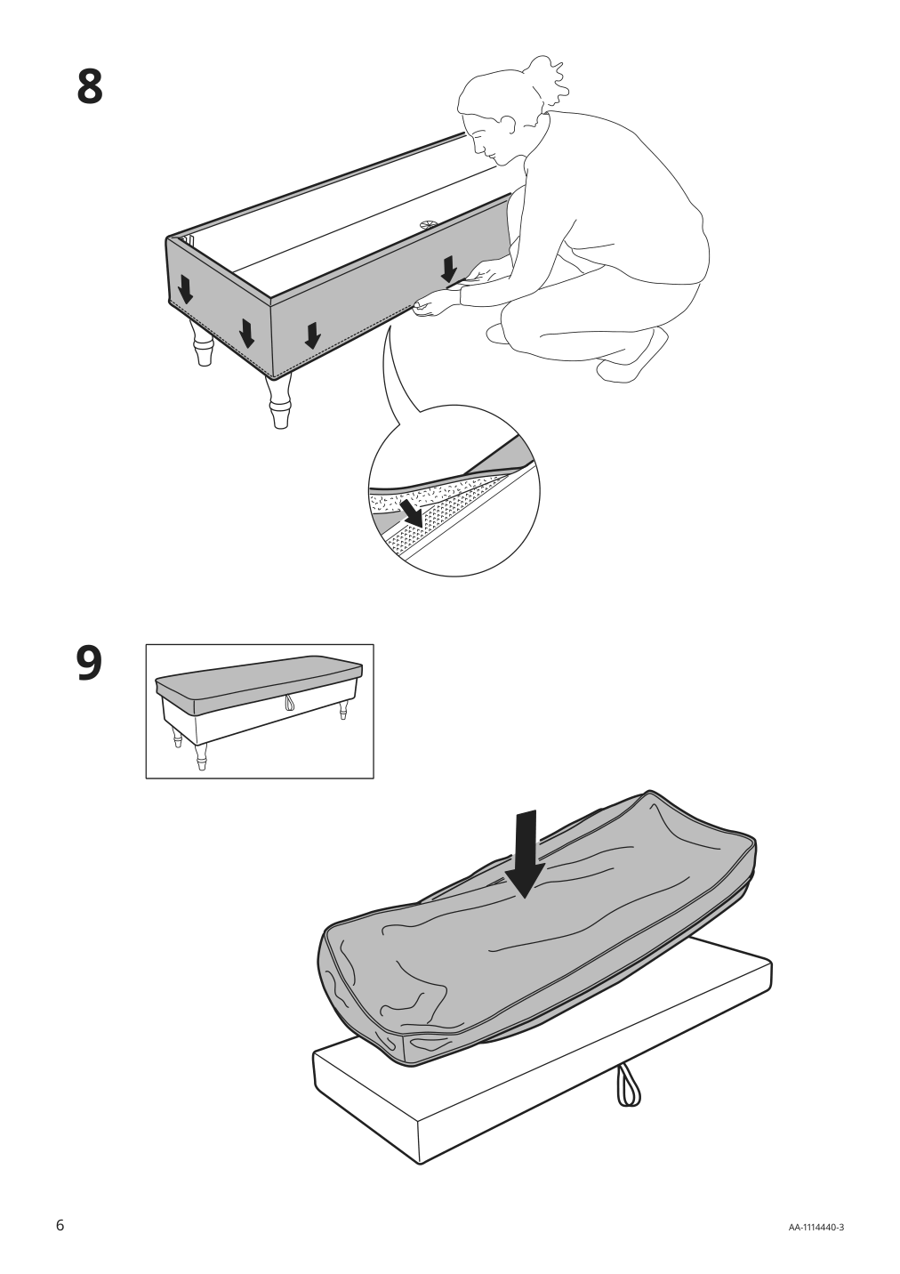 Assembly instructions for IKEA Stocksund bench cover hovsten gray white | Page 6 - IKEA STOCKSUND bench cover 503.063.57