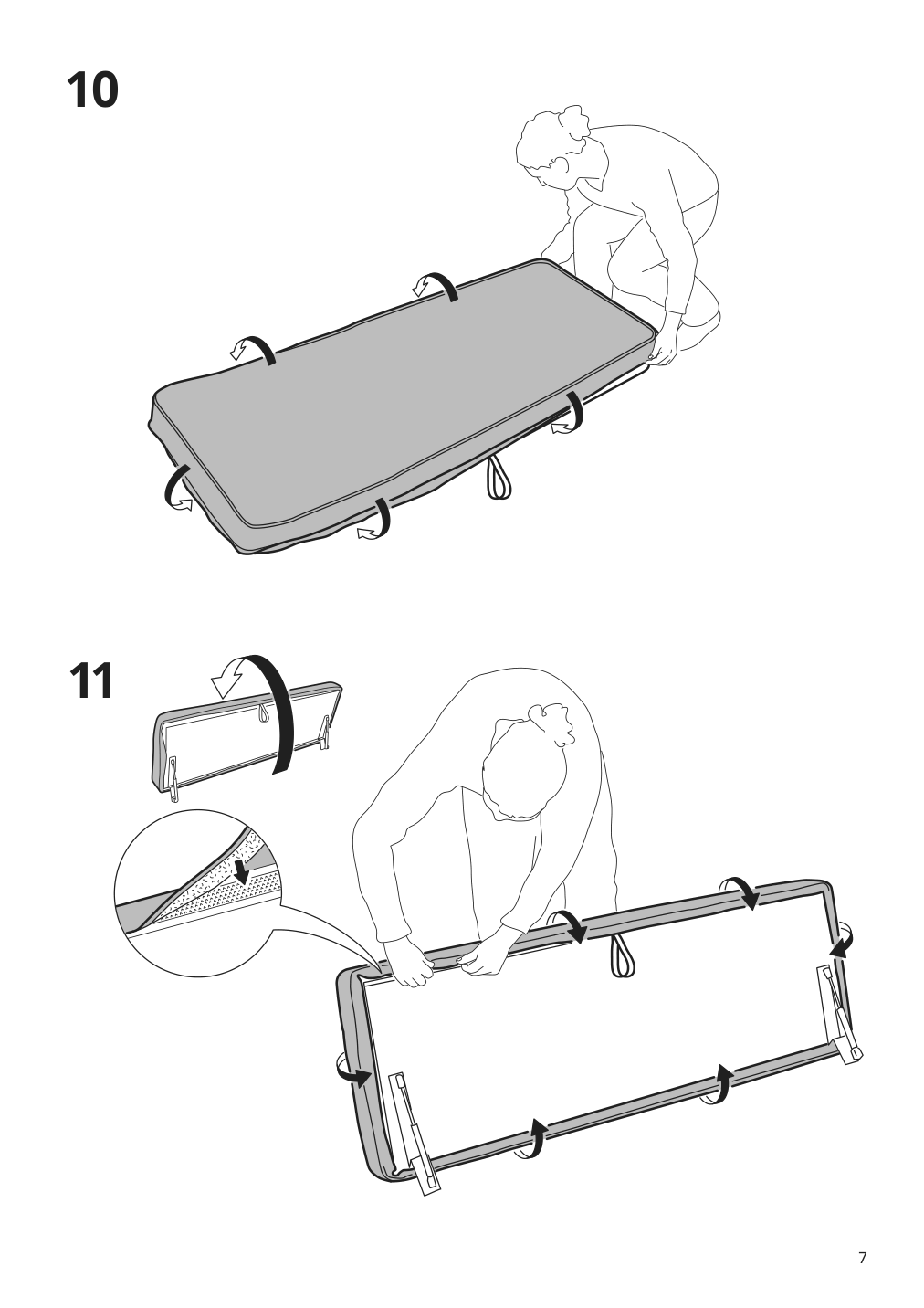 Assembly instructions for IKEA Stocksund bench cover hovsten gray white | Page 7 - IKEA STOCKSUND bench cover 503.063.57