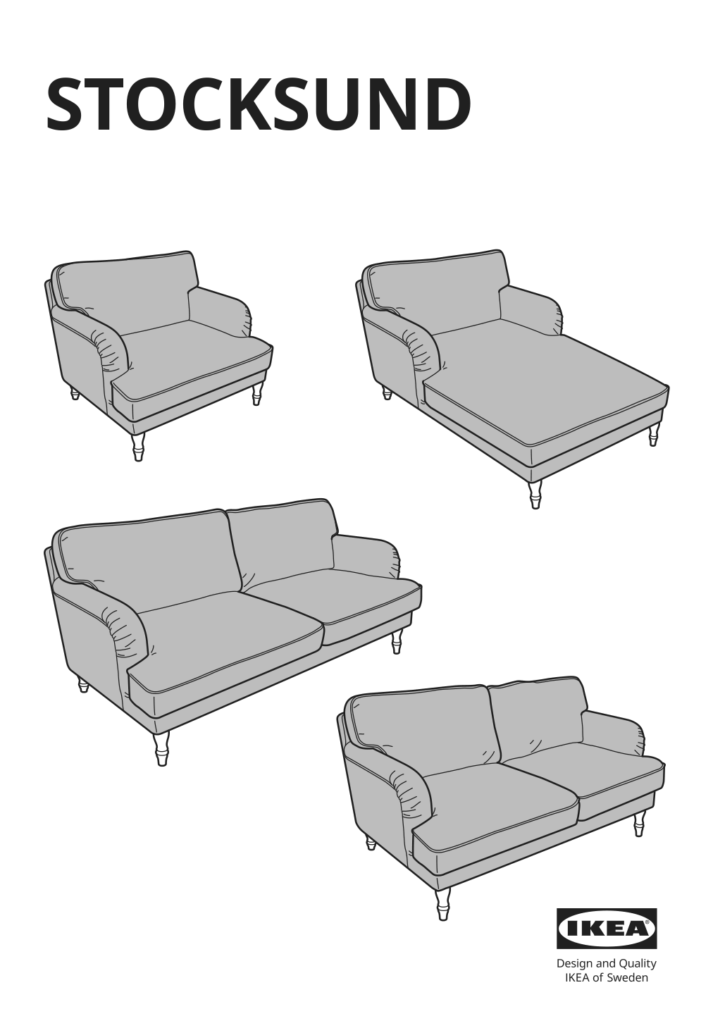 Assembly instructions for IKEA Stocksund chair cover nolhaga dark gray | Page 1 - IKEA STOCKSUND chair cover 502.803.24