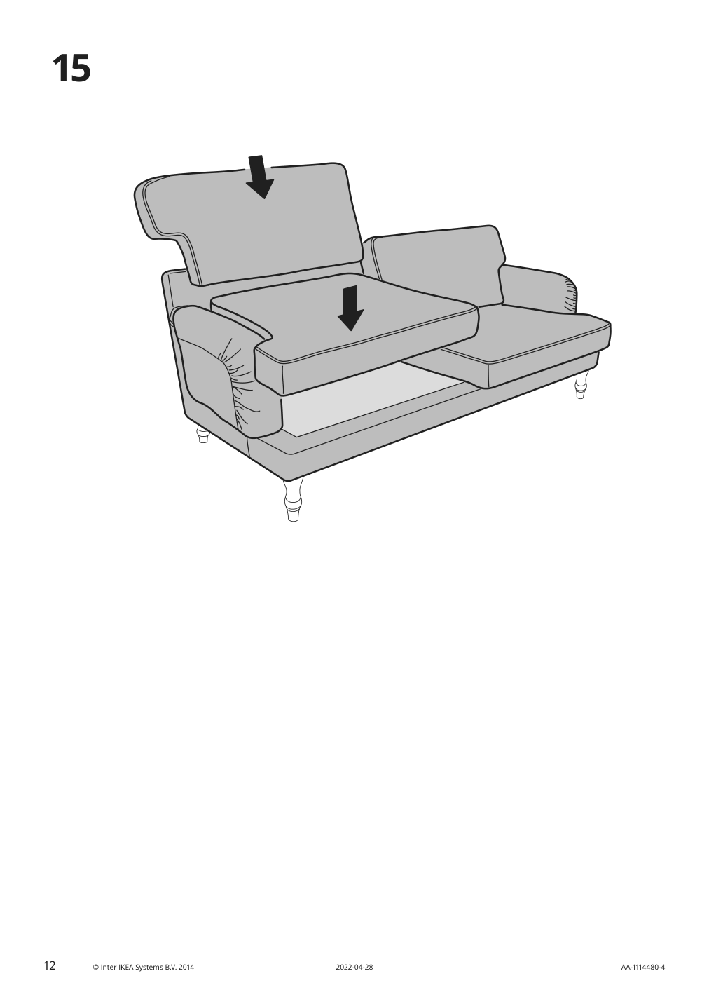 Assembly instructions for IKEA Stocksund chair cover nolhaga dark gray | Page 12 - IKEA STOCKSUND chair cover 502.803.24