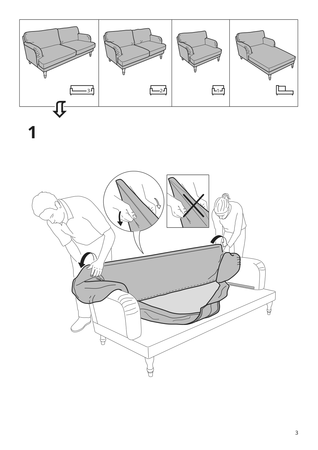 Assembly instructions for IKEA Stocksund chair cover nolhaga dark gray | Page 3 - IKEA STOCKSUND chair cover 502.803.24