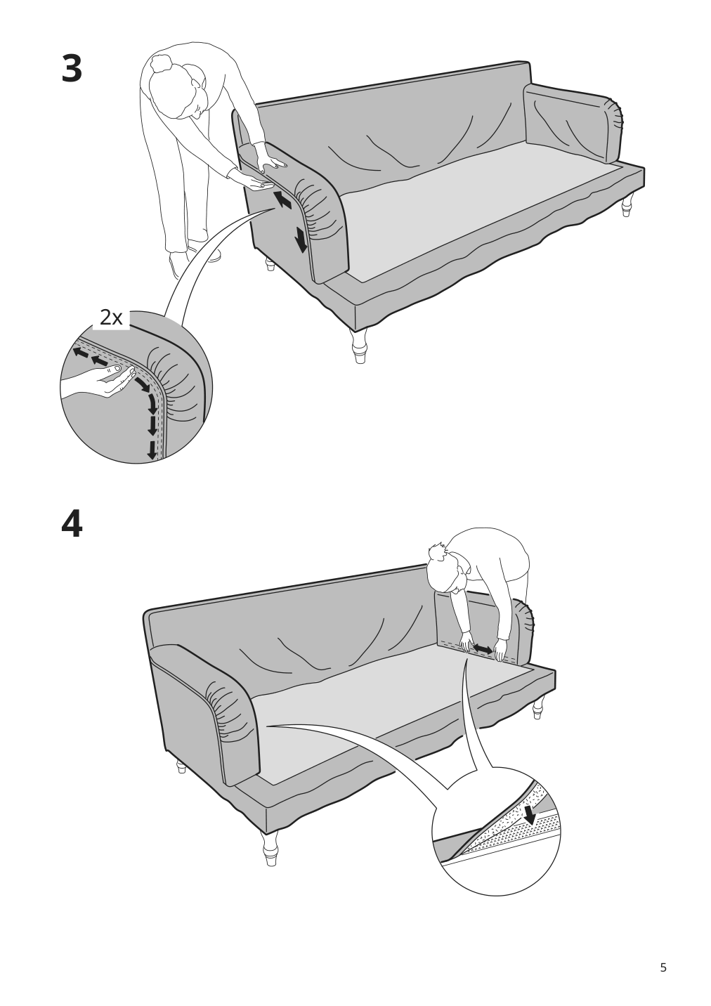 Assembly instructions for IKEA Stocksund chair cover nolhaga dark gray | Page 5 - IKEA STOCKSUND chair cover 502.803.24