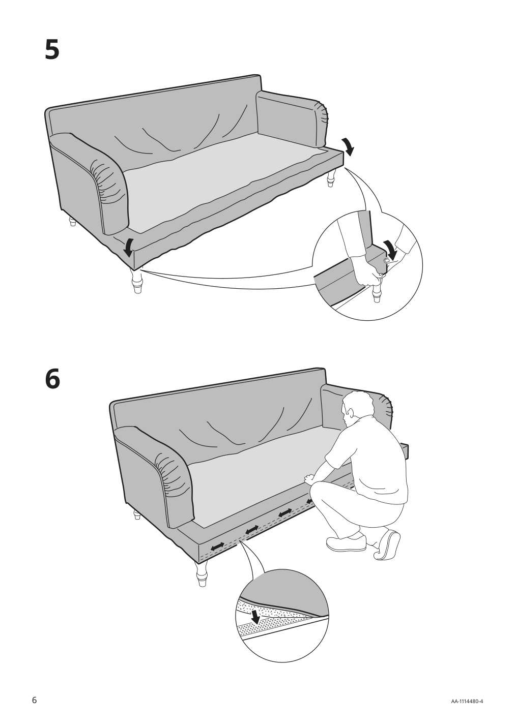 Assembly instructions for IKEA Stocksund chair cover nolhaga dark gray | Page 6 - IKEA STOCKSUND chair cover 502.803.24