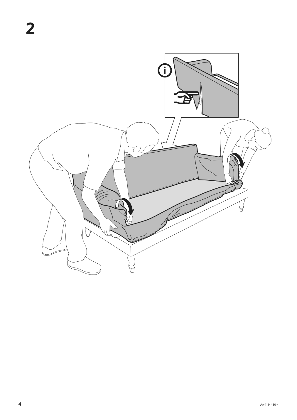 Assembly instructions for IKEA Stocksund cover for armchair segersta multicolor | Page 4 - IKEA STOCKSUND cover for armchair 204.137.97