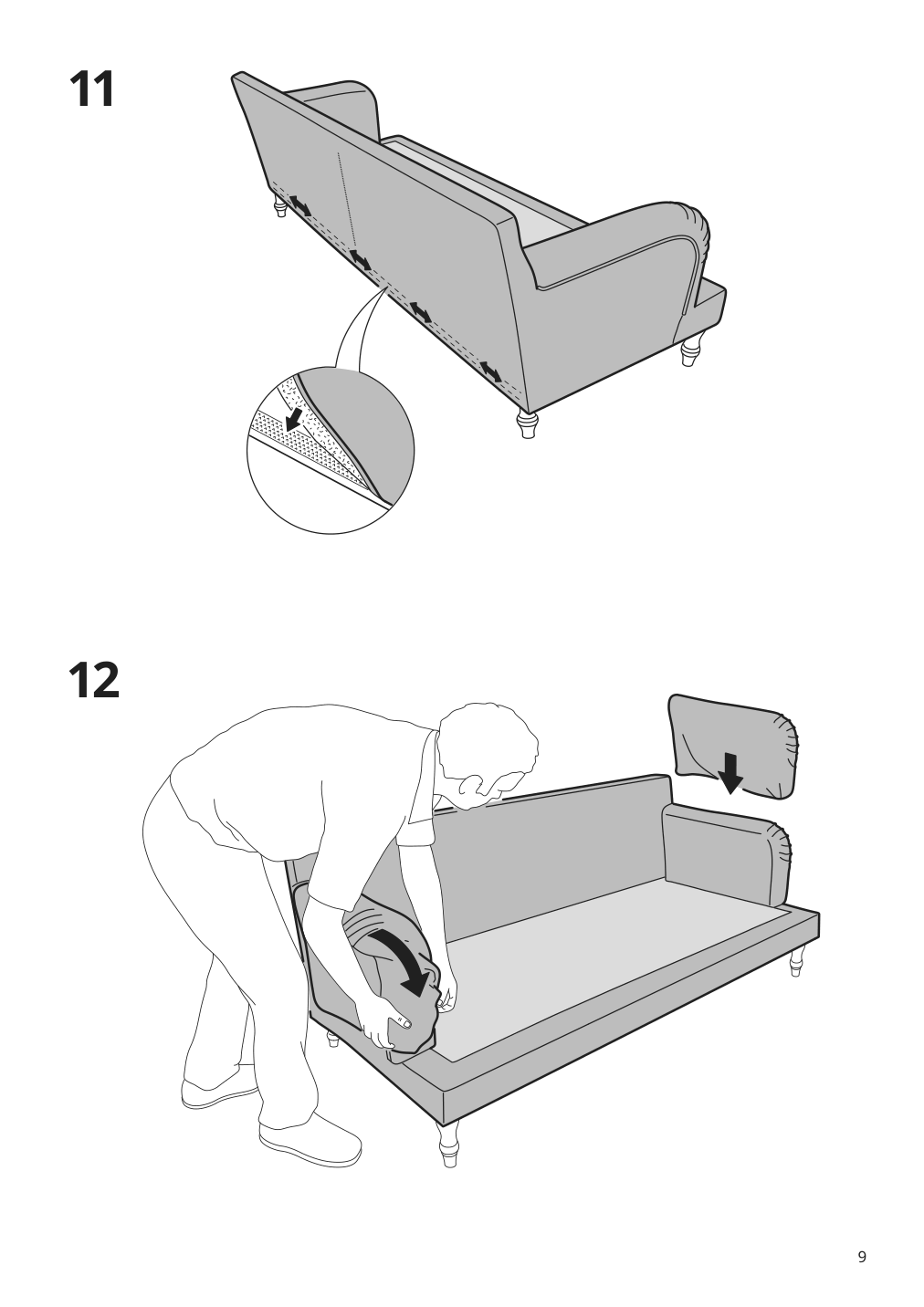 Assembly instructions for IKEA Stocksund cover for armchair segersta multicolor | Page 9 - IKEA STOCKSUND cover for armchair 204.137.97