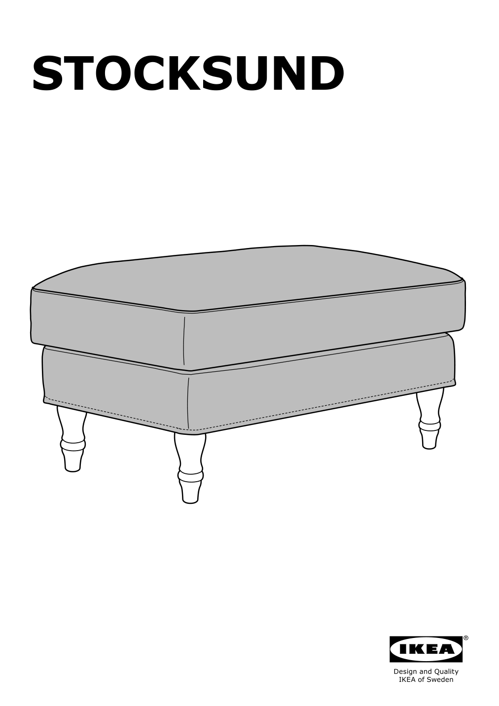 Assembly instructions for IKEA Stocksund cover for ottoman | Page 1 - IKEA STOCKSUND cover for ottoman 602.803.33