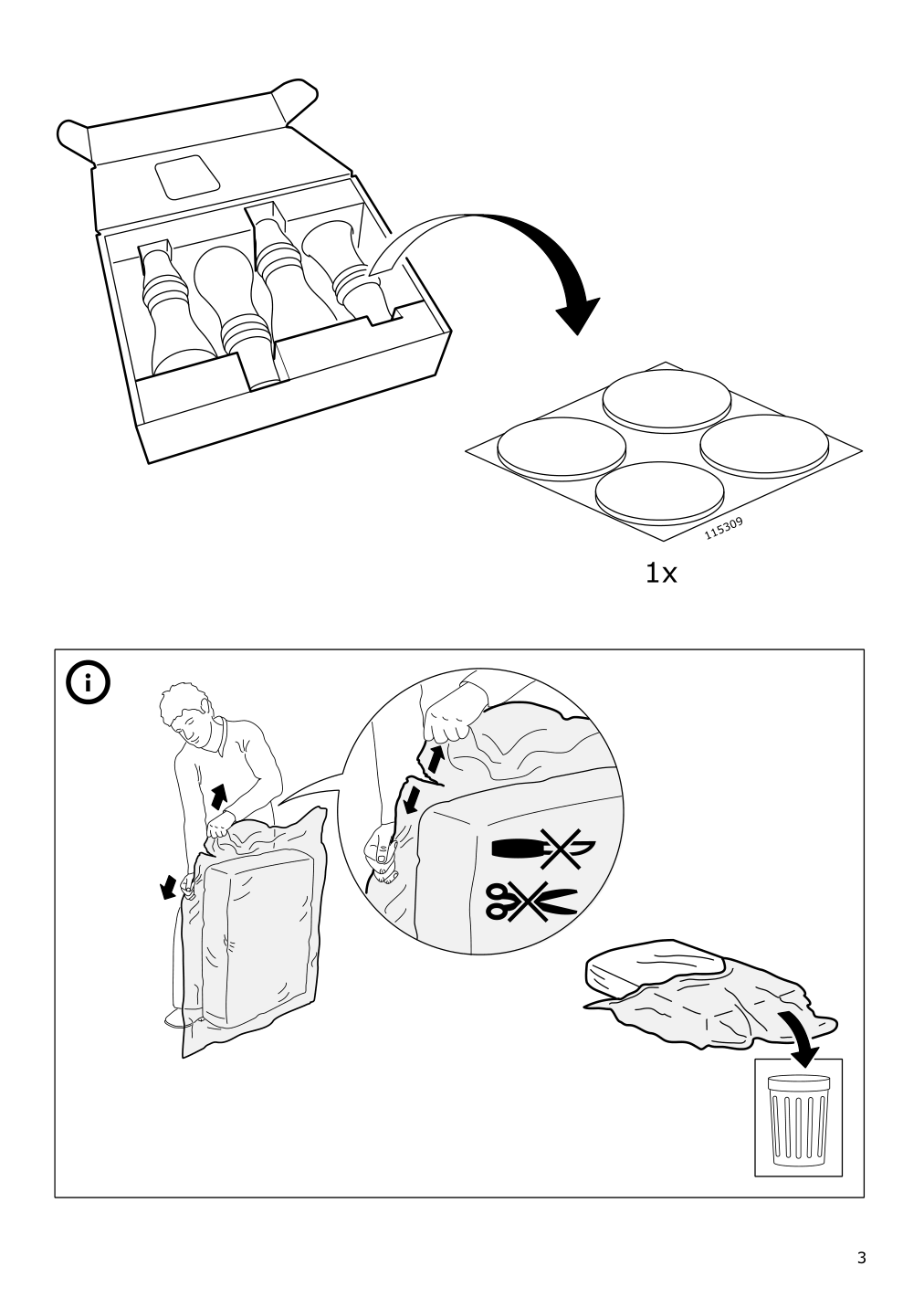 Assembly instructions for IKEA Stocksund cover for ottoman | Page 3 - IKEA STOCKSUND cover for ottoman 602.803.33