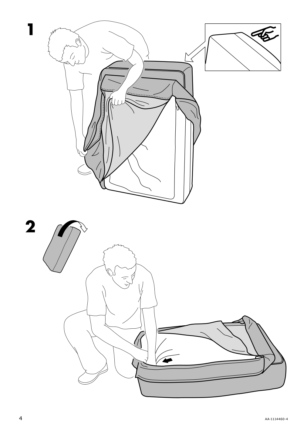 Assembly instructions for IKEA Stocksund cover for ottoman | Page 4 - IKEA STOCKSUND cover for ottoman 602.803.33