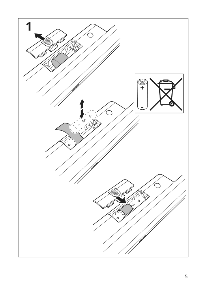 Assembly instructions for IKEA Stoetta led cabinet lighting strip w sensor battery operated white | Page 5 - IKEA STÖTTA LED cabinet lighting strip w sensor 903.600.93