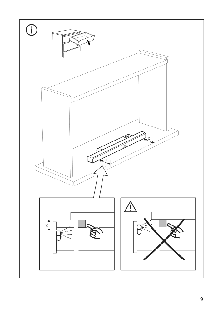 Assembly instructions for IKEA Stoetta led cabinet lighting strip w sensor battery operated white | Page 9 - IKEA STÖTTA LED cabinet lighting strip w sensor 903.600.93