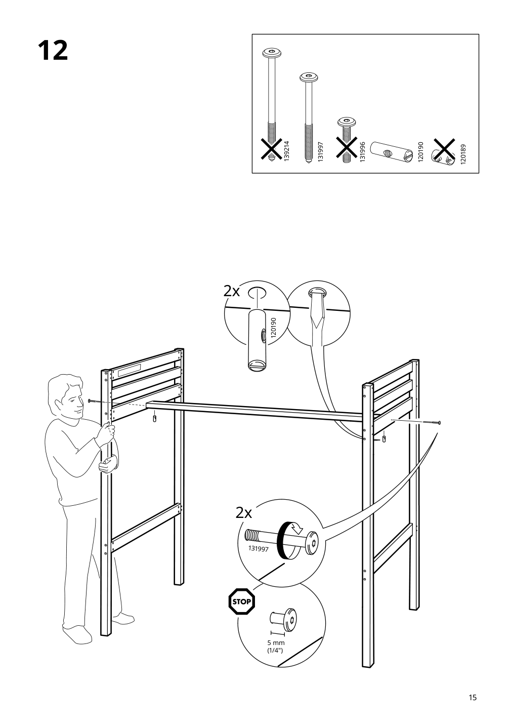 Assembly instructions for IKEA Stora loft bed frame black | Page 15 - IKEA STORÅ loft bed frame 001.608.66