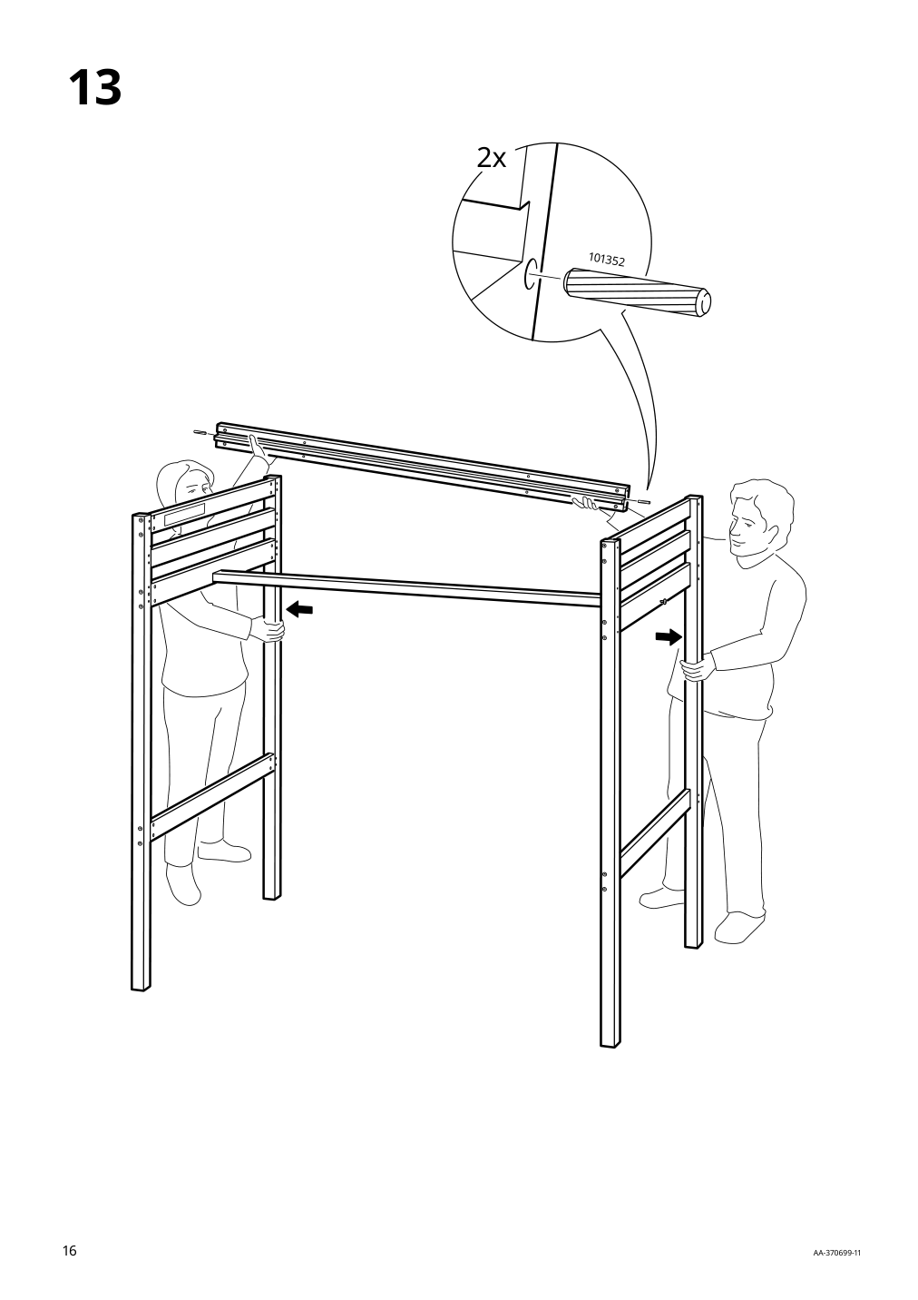 Assembly instructions for IKEA Stora loft bed frame black | Page 16 - IKEA STORÅ loft bed frame 001.608.66