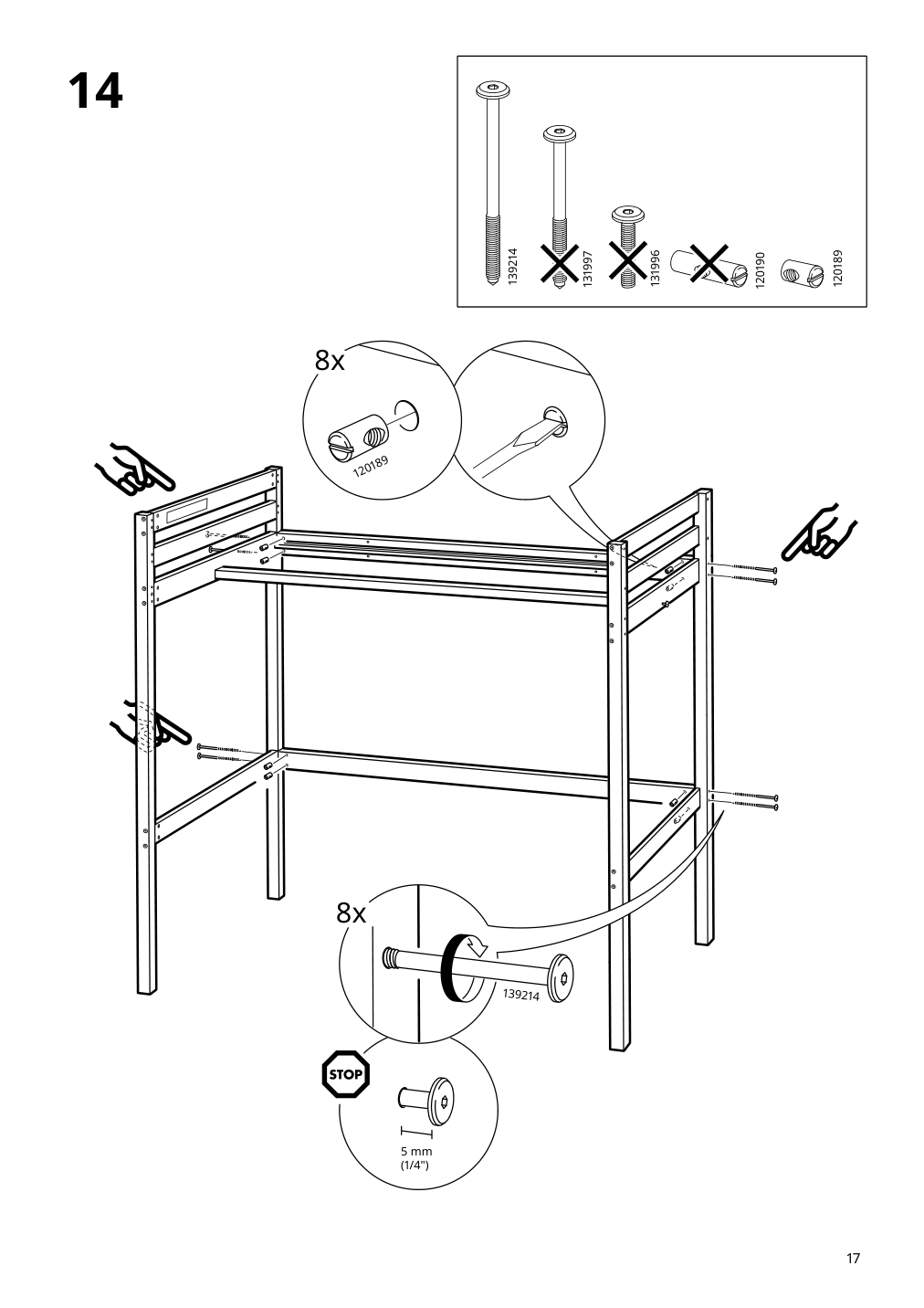 Assembly instructions for IKEA Stora loft bed frame black | Page 17 - IKEA STORÅ loft bed frame 001.608.66