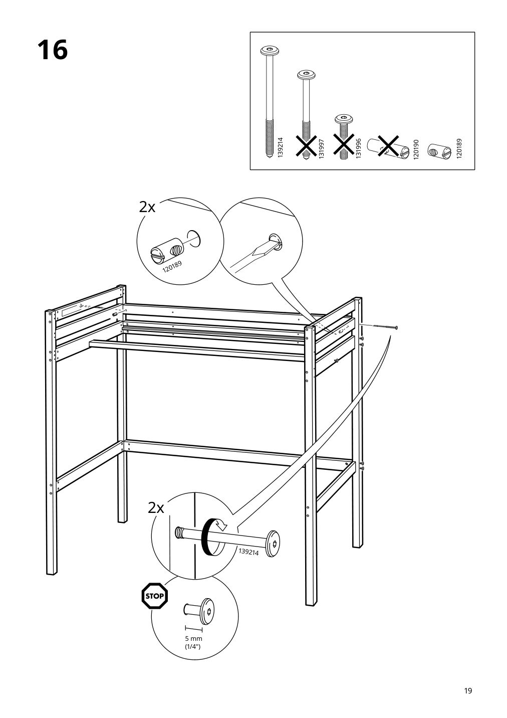 Assembly instructions for IKEA Stora loft bed frame black | Page 19 - IKEA STORÅ loft bed frame 001.608.66