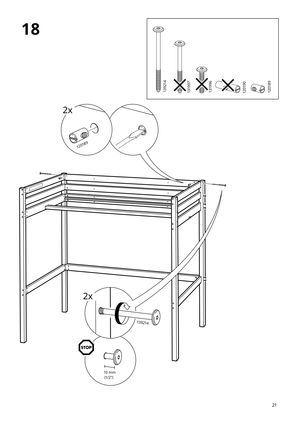 Assembly instructions for IKEA Stora loft bed frame black | Page 21 - IKEA STORÅ loft bed frame 001.608.66