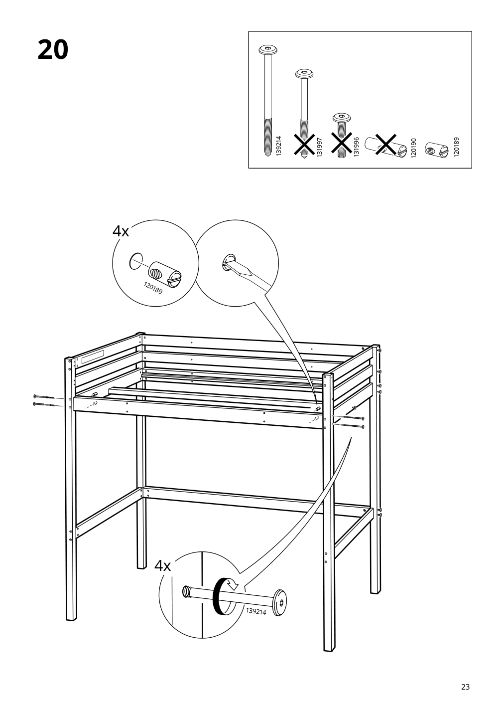 Assembly instructions for IKEA Stora loft bed frame black | Page 23 - IKEA STORÅ loft bed frame 001.608.66