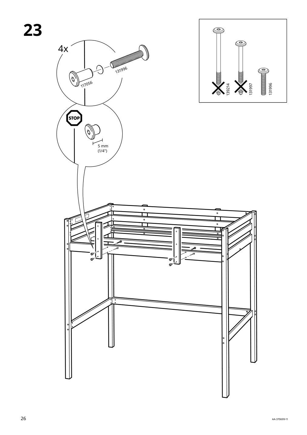 Assembly instructions for IKEA Stora loft bed frame black | Page 26 - IKEA STORÅ loft bed frame 001.608.66