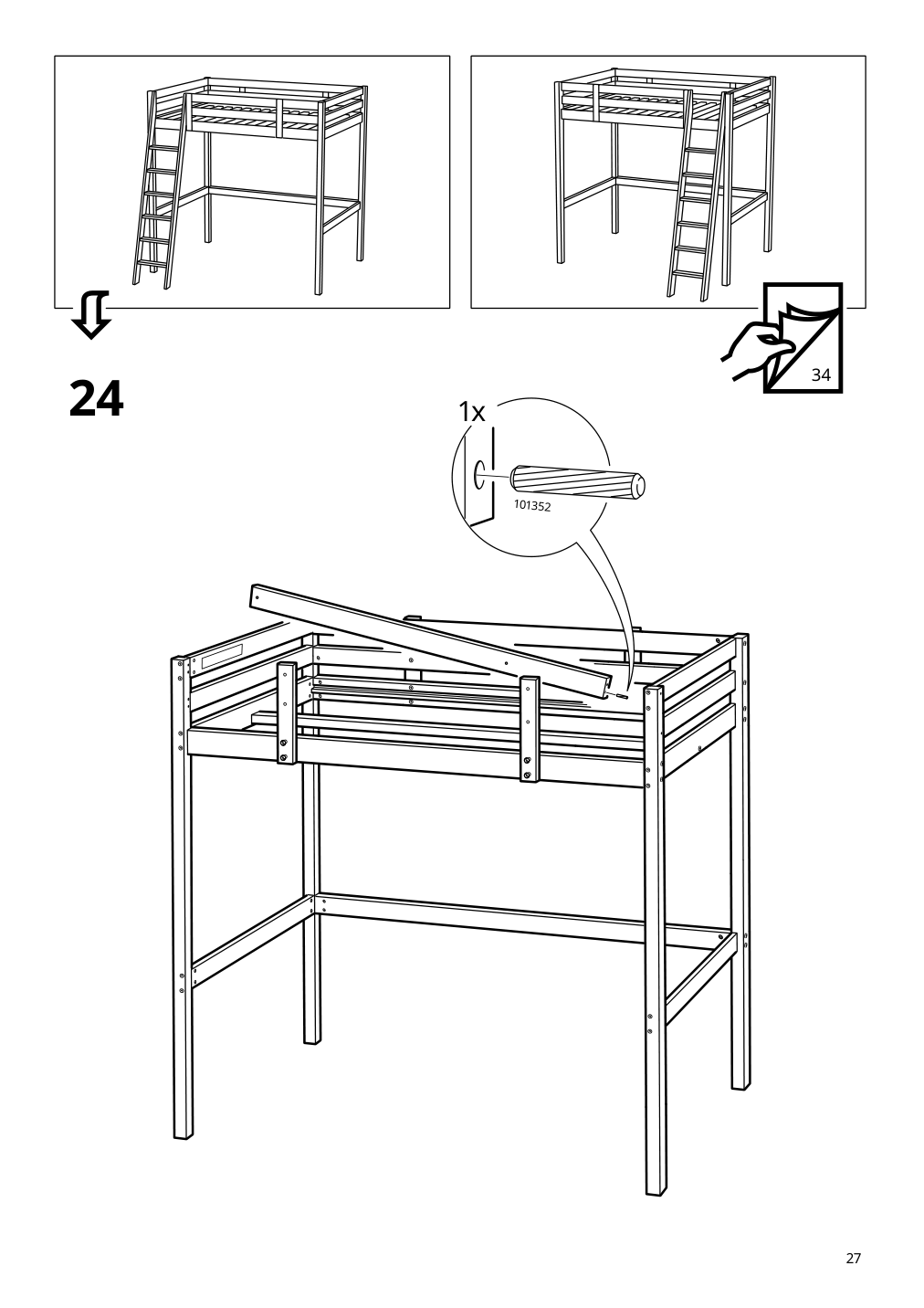 Assembly instructions for IKEA Stora loft bed frame black | Page 27 - IKEA STORÅ loft bed frame 001.608.66