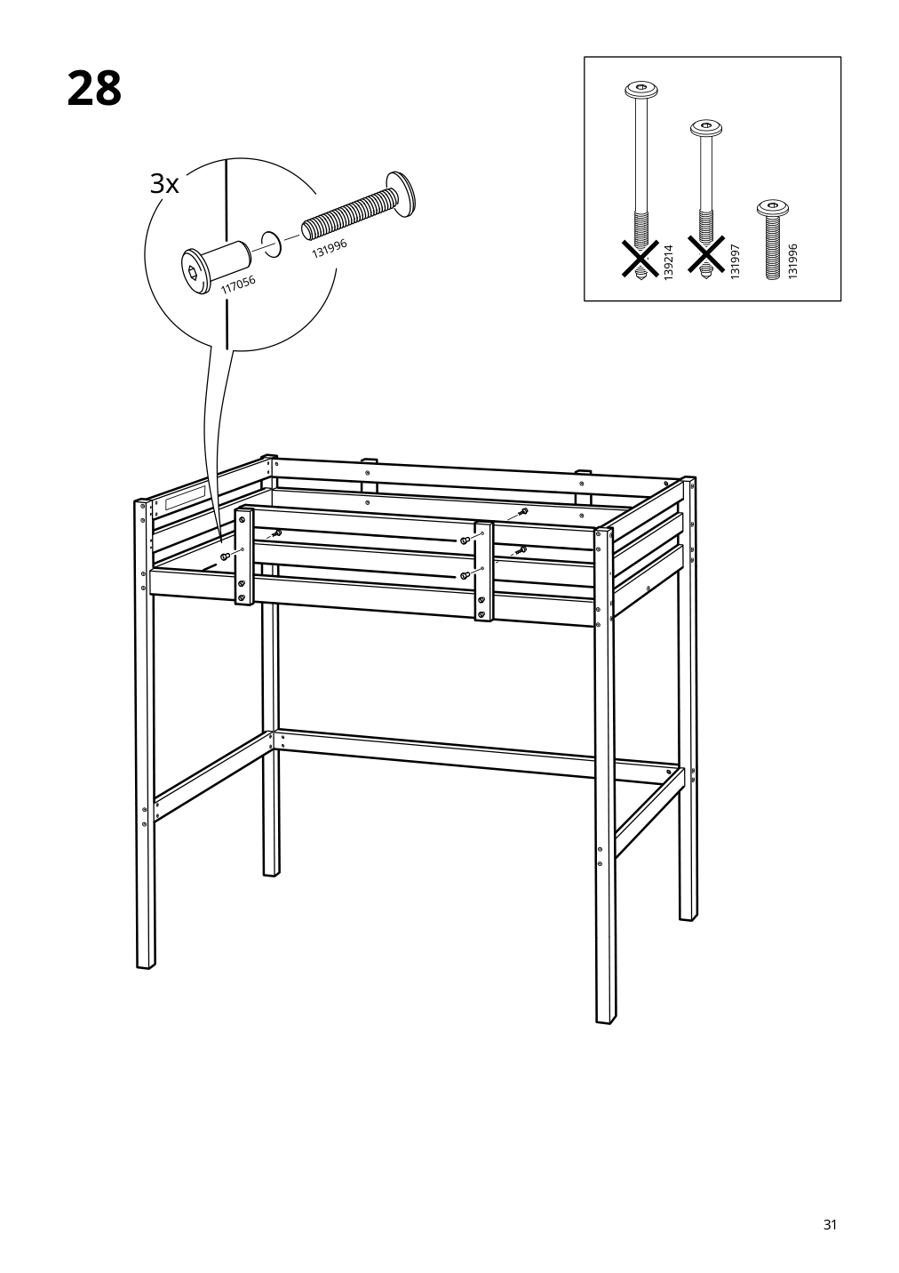 Assembly instructions for IKEA Stora loft bed frame black | Page 31 - IKEA STORÅ loft bed frame 001.608.66