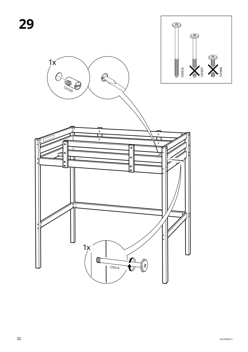 Assembly instructions for IKEA Stora loft bed frame black | Page 32 - IKEA STORÅ loft bed frame 001.608.66