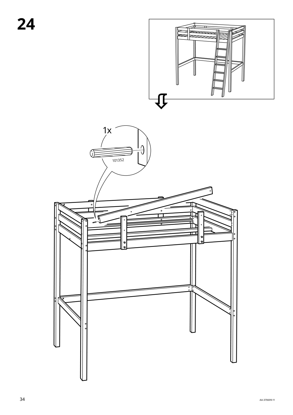 Assembly instructions for IKEA Stora loft bed frame black | Page 34 - IKEA STORÅ loft bed frame 001.608.66