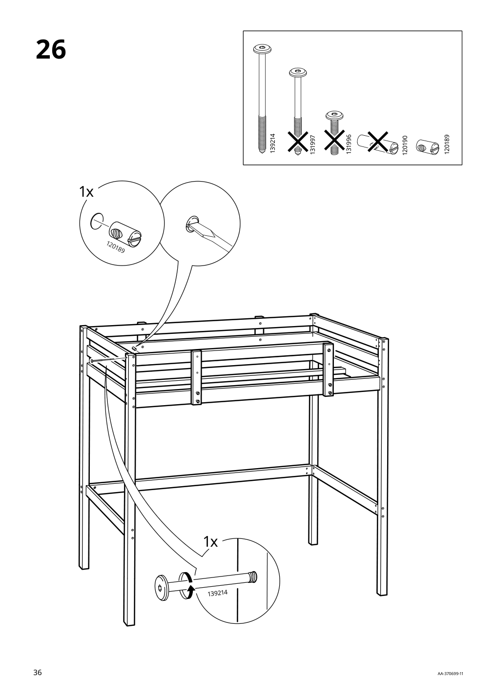 Assembly instructions for IKEA Stora loft bed frame black | Page 36 - IKEA STORÅ loft bed frame 001.608.66