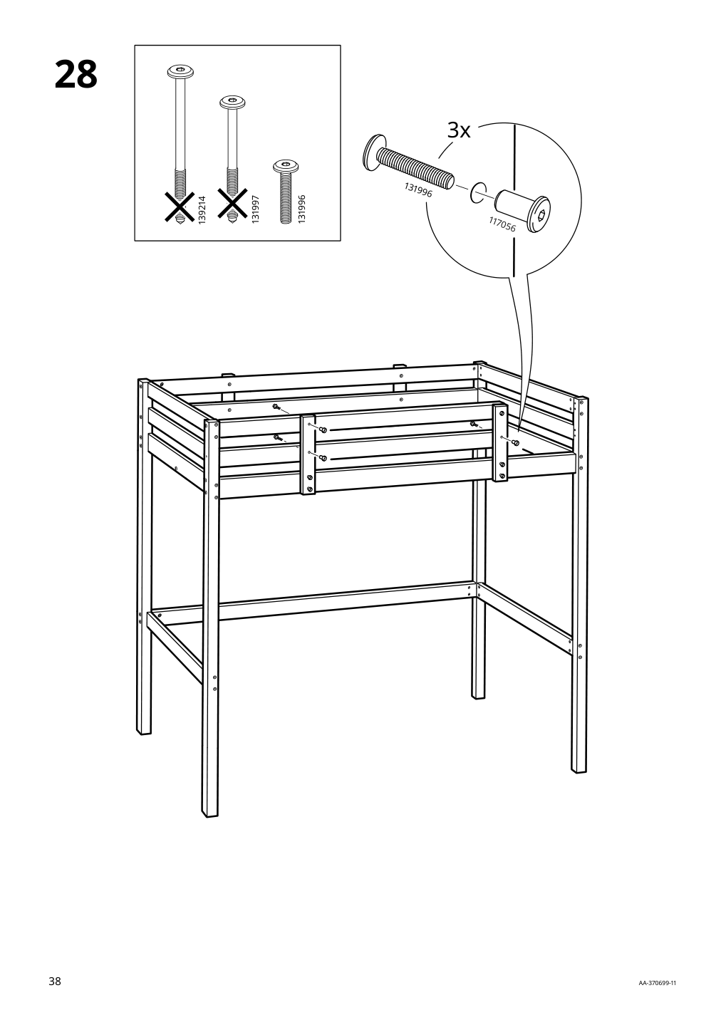 Assembly instructions for IKEA Stora loft bed frame black | Page 38 - IKEA STORÅ loft bed frame 001.608.66