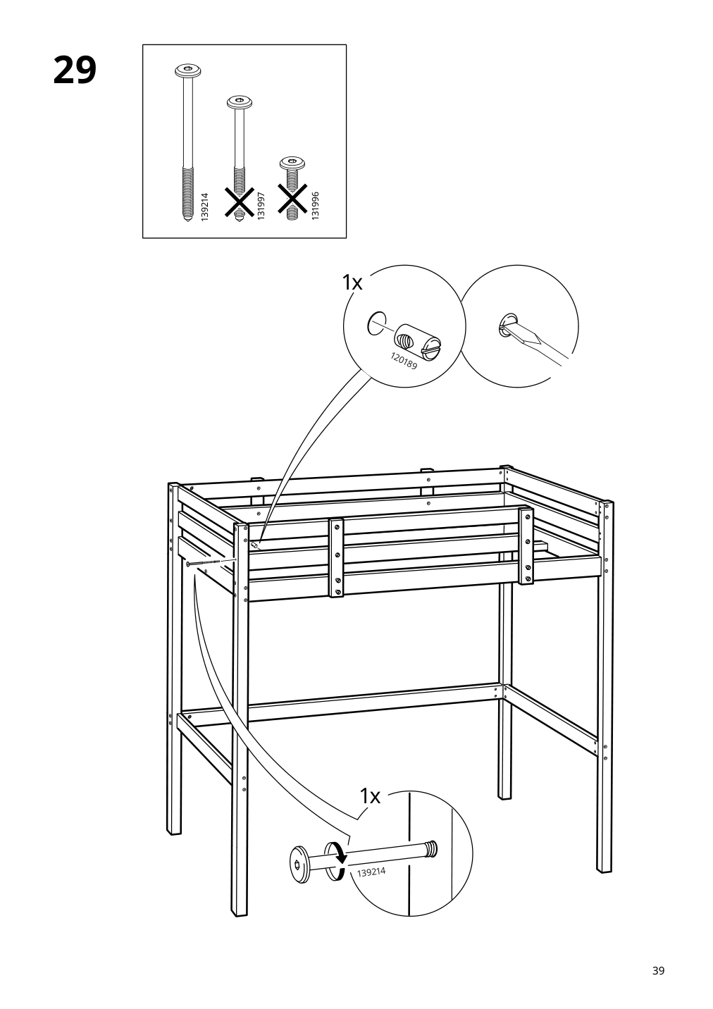 Assembly instructions for IKEA Stora loft bed frame black | Page 39 - IKEA STORÅ loft bed frame 001.608.66