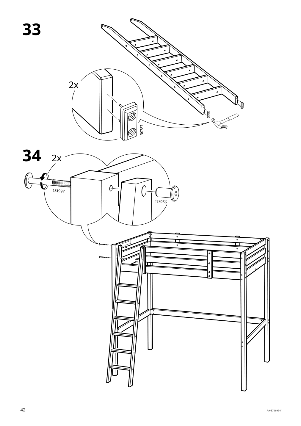 Assembly instructions for IKEA Stora loft bed frame black | Page 42 - IKEA STORÅ loft bed frame 001.608.66