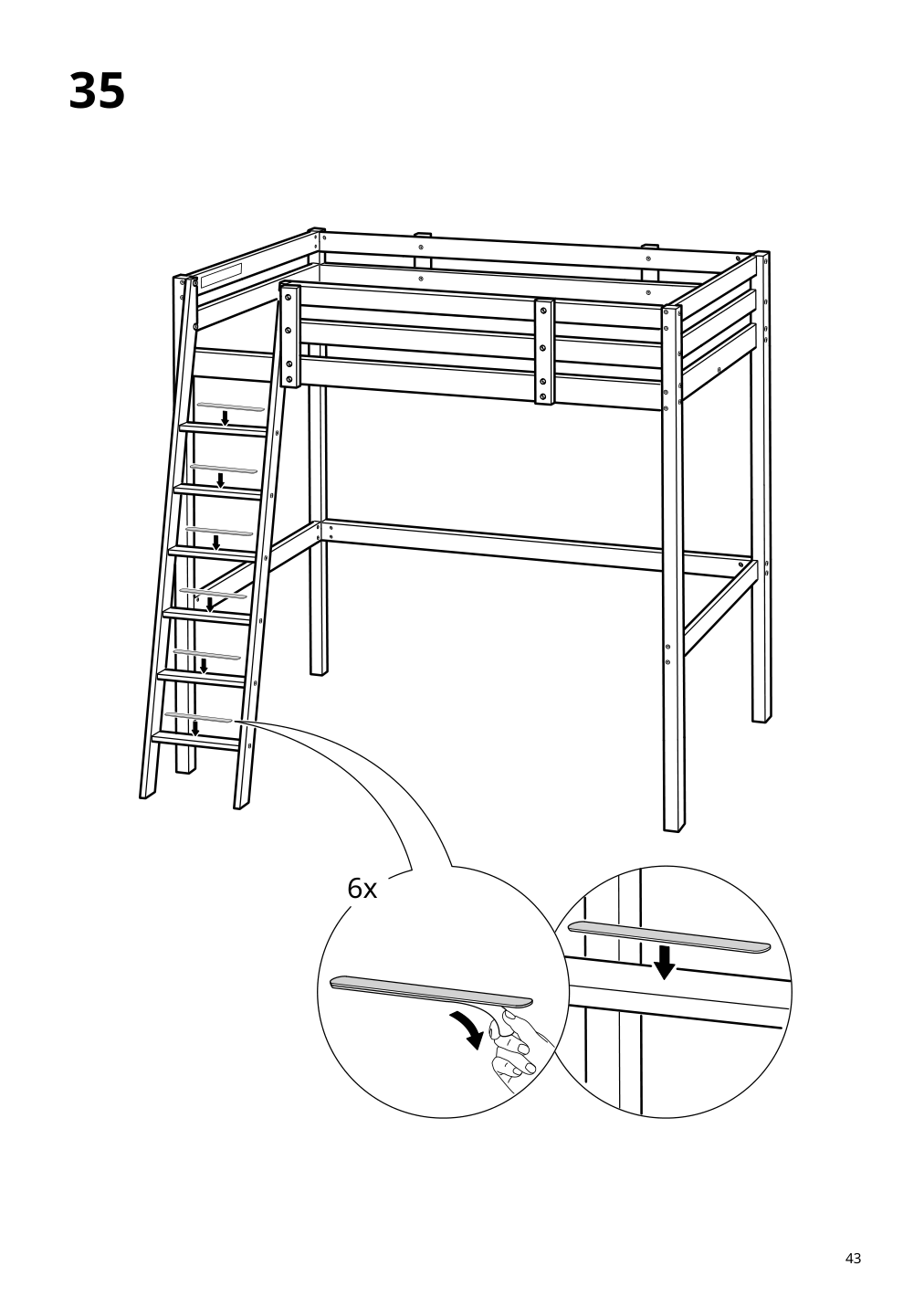 Assembly instructions for IKEA Stora loft bed frame black | Page 43 - IKEA STORÅ loft bed frame 001.608.66