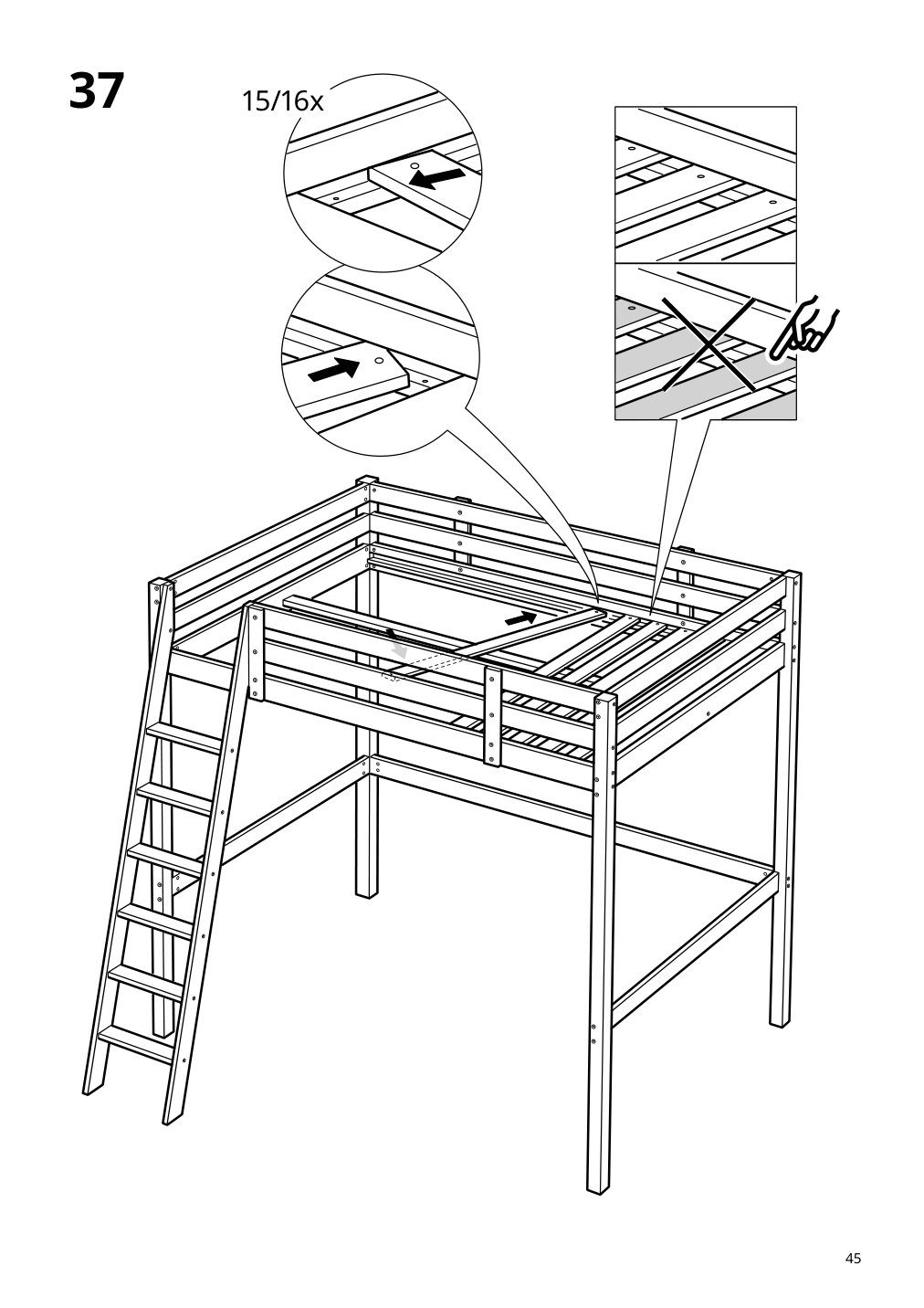 Assembly instructions for IKEA Stora loft bed frame black | Page 45 - IKEA STORÅ loft bed frame 001.608.66