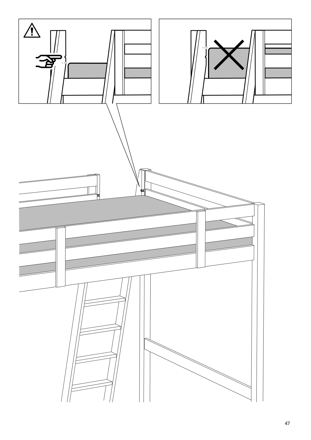 Assembly instructions for IKEA Stora loft bed frame black | Page 47 - IKEA STORÅ loft bed frame 001.608.66