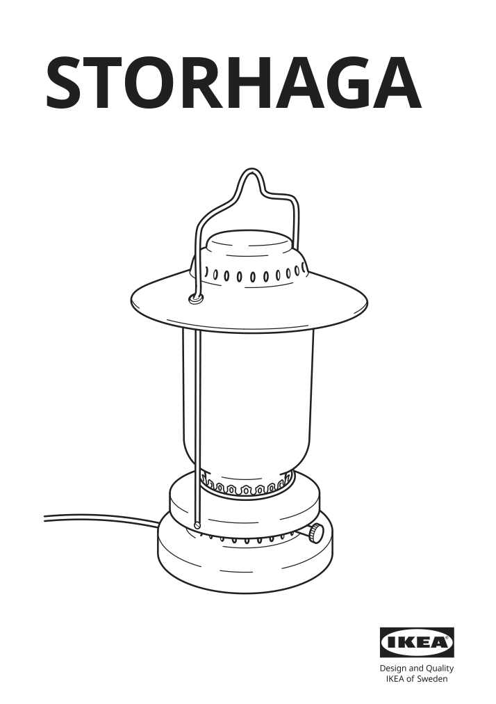 Assembly instructions for IKEA Storhaga led table lamp dimmable outdoor black | Page 1 - IKEA STORHAGA LED table lamp 403.944.39