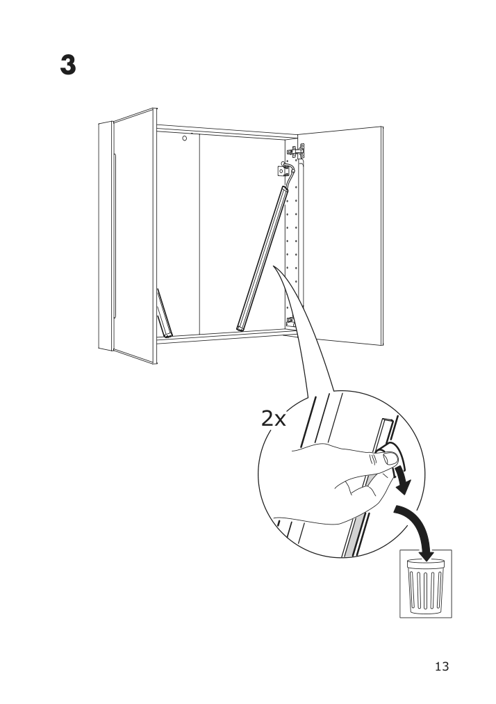 Assembly instructions for IKEA Storjorm mirror cabinet w 2 doors light white | Page 13 - IKEA STORJORM mirror cabinet w/2 doors & light 402.481.22