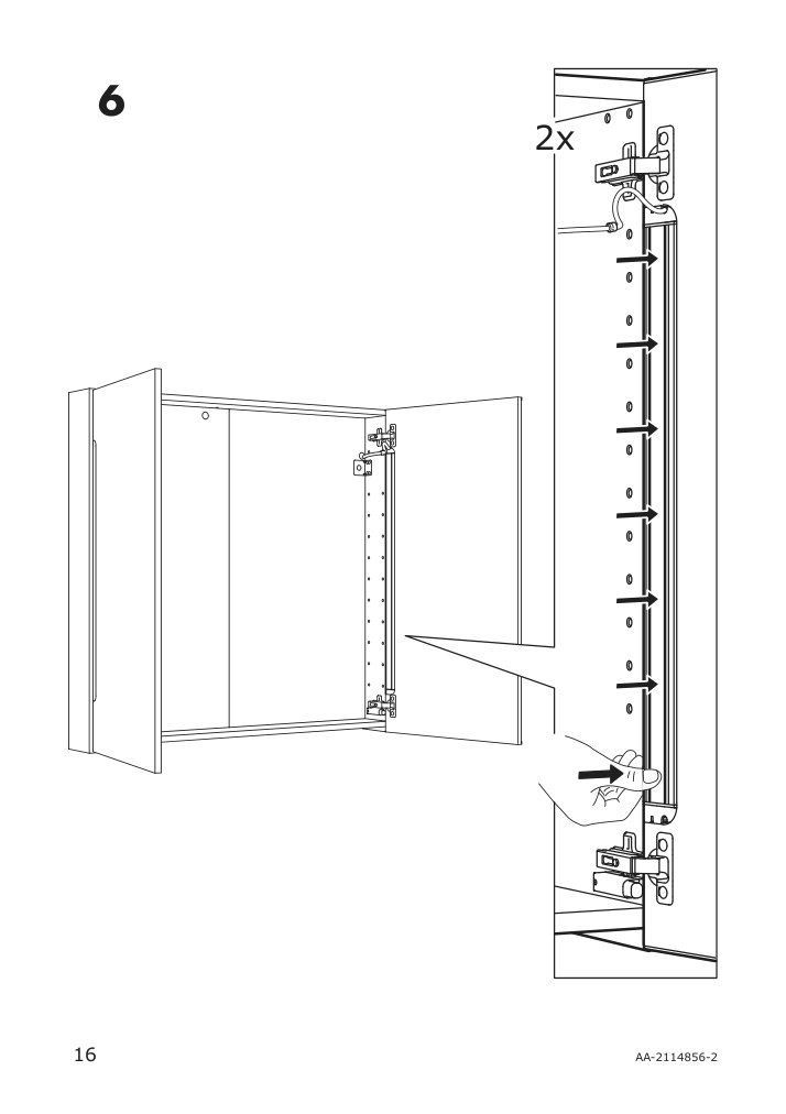 Assembly instructions for IKEA Storjorm mirror cabinet w 2 doors light white | Page 16 - IKEA STORJORM mirror cabinet w/2 doors & light 202.481.18