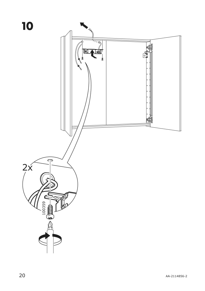 Assembly instructions for IKEA Storjorm mirror cabinet w 2 doors light white | Page 20 - IKEA STORJORM mirror cabinet w/2 doors & light 202.481.18