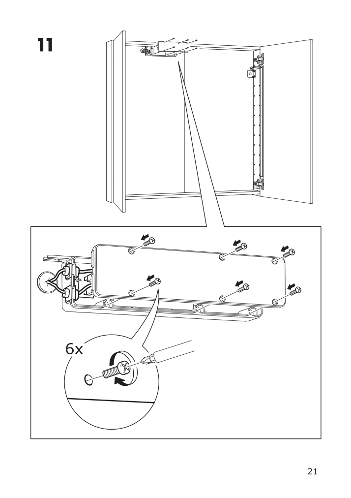 Assembly instructions for IKEA Storjorm mirror cabinet w 2 doors light white | Page 21 - IKEA STORJORM mirror cabinet w/2 doors & light 202.481.18