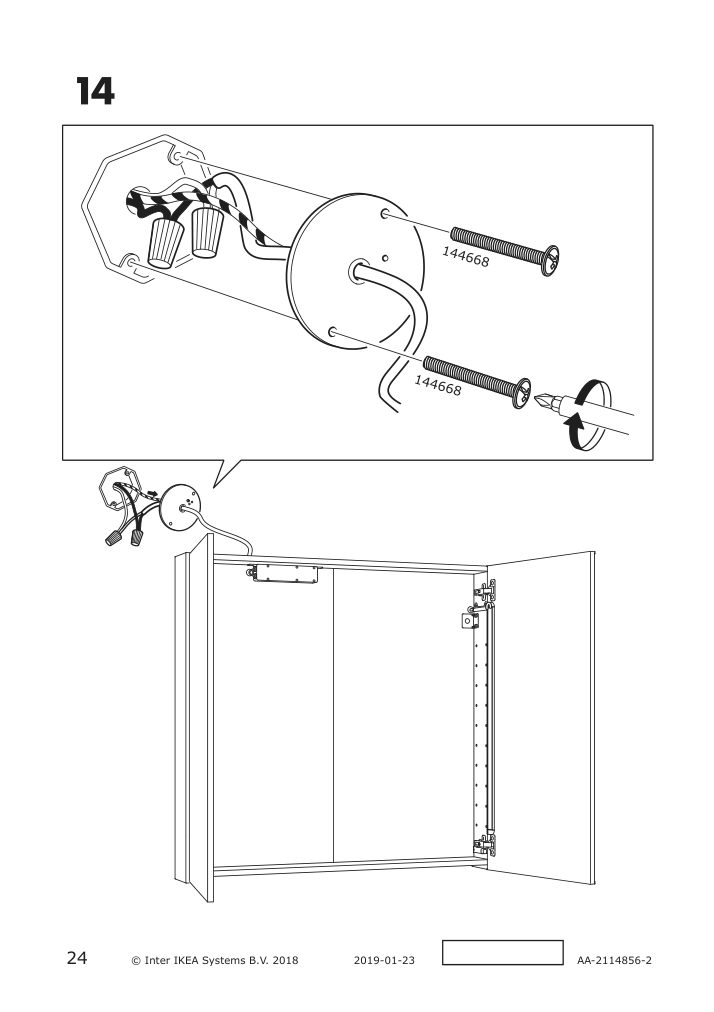 Assembly instructions for IKEA Storjorm mirror cabinet w 2 doors light white | Page 24 - IKEA STORJORM mirror cabinet w/2 doors & light 202.481.18