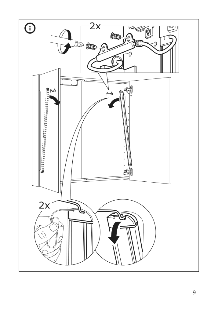 Assembly instructions for IKEA Storjorm mirror cabinet w 2 doors light white | Page 9 - IKEA STORJORM mirror cabinet w/2 doors & light 402.481.22